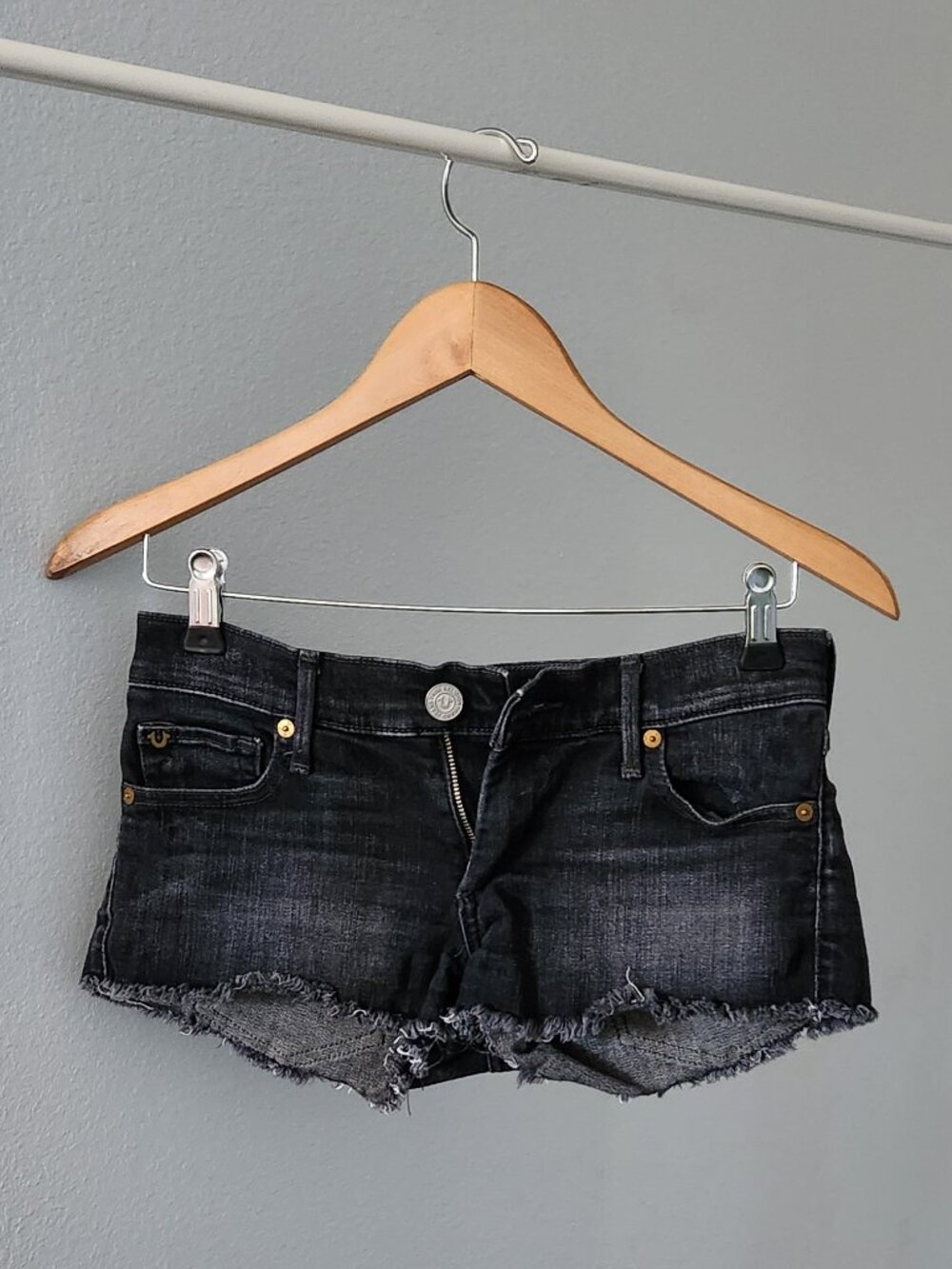 True Religion - Black Jean Shorts - Size 26